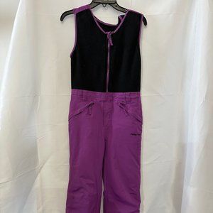 Arctix Girls Purple Fleece Top Bib Overalls Snow Pants Sz M